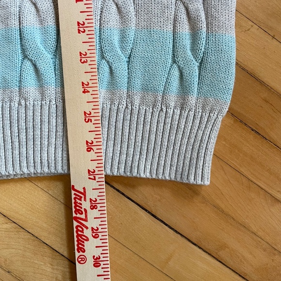 BROOKS BROTHERS Cable Knit Sweater Rugby Stripe Crewneck Cotton Preppy Unisex - Picture 9 of 9